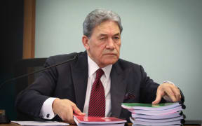 Winston Peters in the High Court at Auckland on the first day of his privacy case against former National ministers, top civil servants, and a government department.