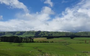 A skiff of snow on the eastern hills of South Wairarapa after the polar blast in Oct 2022
