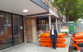 Nicky Arts outside of her business in High Street in central Christchurch.