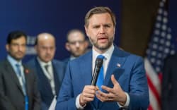US Vice President JD Vance delivers a speech during a quadrilateral meeting between the United States, Iran, Pakistan and Qatar in  Switzerland, on 21 June, 2026, as part of talks aimed at advancing a deal to end the Middle East conflict.