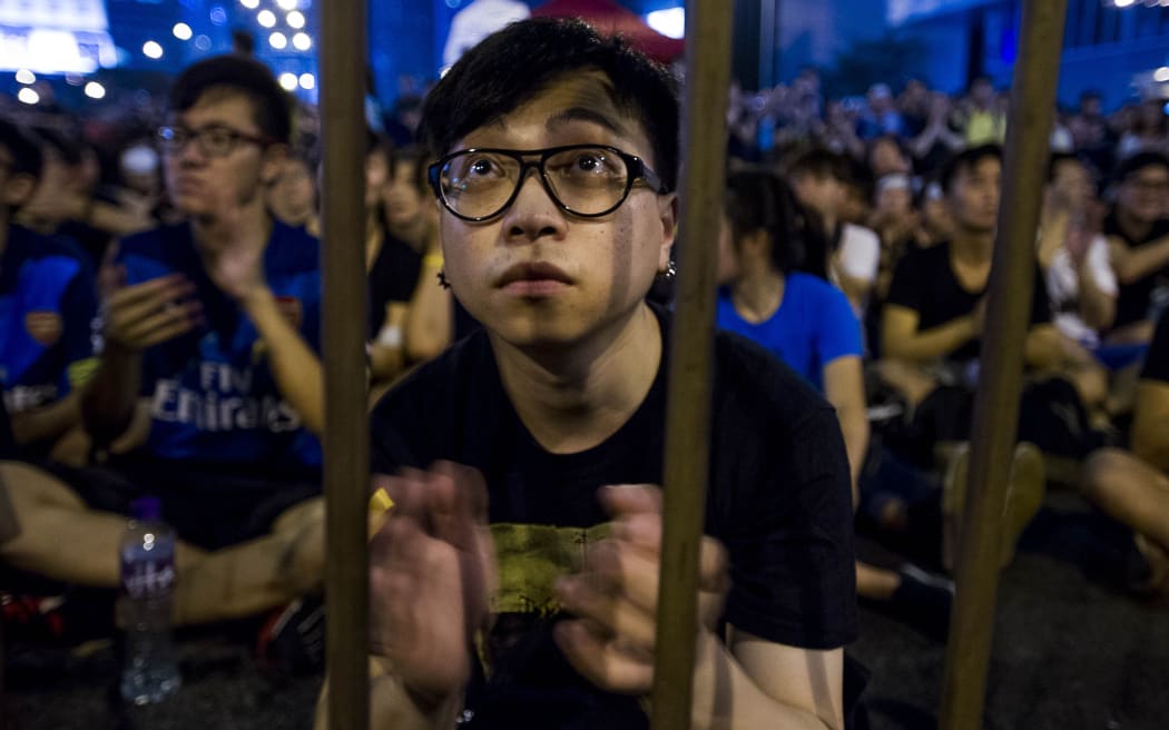 Crowds in the Admiralty district heard speeches from protest leaders.