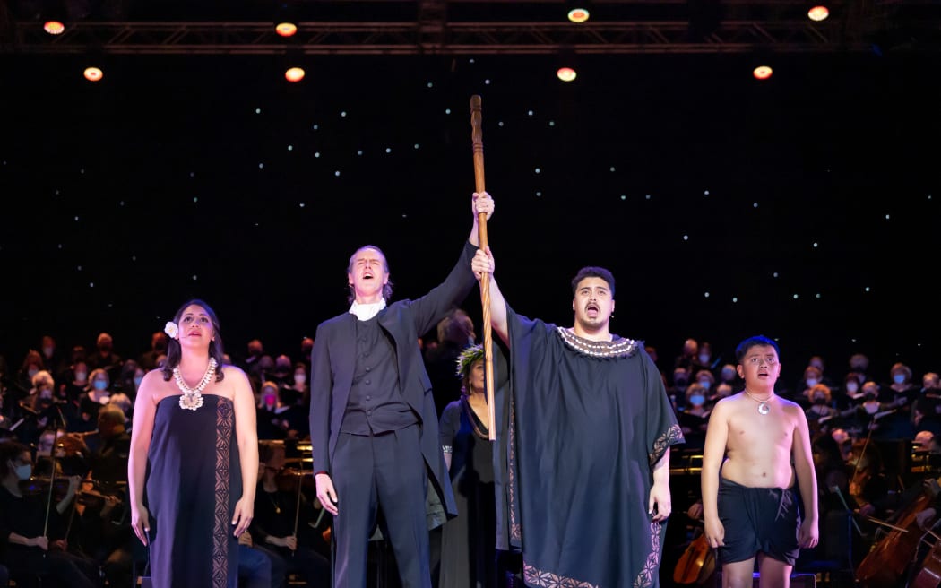 New Zealand Opera presents Ihitai’Avei’a – Star Navigator at Te Rauparaha Arena in Porirua with Orchestra Wellington, 9 & 11 December 2022. Photo credit: Stephen A’Court.