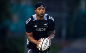 All Black wing Mark Tele'a during training. 2024.