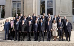 Foreign ministers and leaders at the International Conference on Peace and Security in Iraq in Paris.
