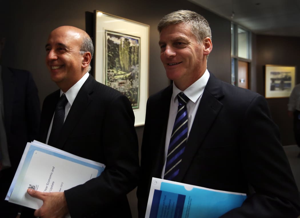 Treasury Secretary Gabriel Makhlouf, left, and Finance Minister Bill English.
.