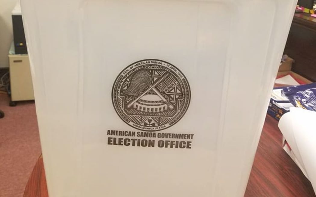 one of the new ballot boxes for the American Samoan election.