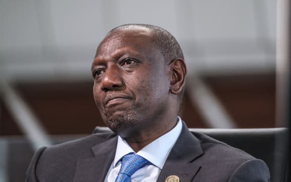 Kenya’s President William Ruto looks on during an interview at the 36th Ordinary Session of the Assembly of the African Union (AU) at the African Union headquarters in Addis Ababa, on February 19, 2023. (Photo by EDUARDO SOTERAS / AFP)