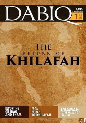 Front cover of ISIS propaganda magazine Dabiq