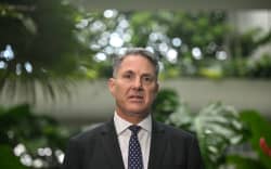 Australia’s Deputy Prime Minister and Defence Minister Richard Marles speaks to the press during the 23rd Shangri-La Dialogue summit in Singapore on May 31, 2026. (Photo by JAM STA ROSA / AFP)