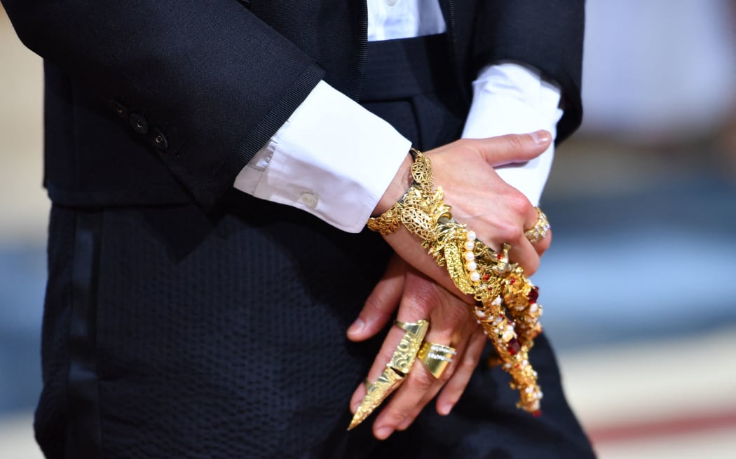 US-Cantonese chef Melissa King (detail jewelery) arrives for the 2022 Met Gala at the Metropolitan Museum of Art on May 2, 2022, in New York. - The Gala raises money for the Metropolitan Museum of Art's Costume Institute. The Gala's 2022 theme is "In America: An Anthology of Fashion". (Photo by ANGELA WEISS / AFP) (Photo by ANGELA WEISS/AFP via Getty Images)