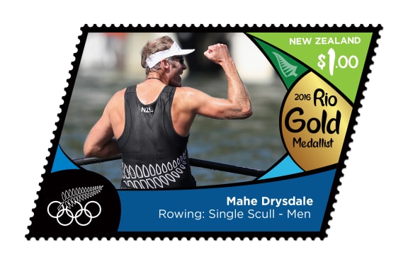 NZ Post issued a stamp of Mahe Drysdale to mark his win in the men's single sculls at the Rio Olympics.