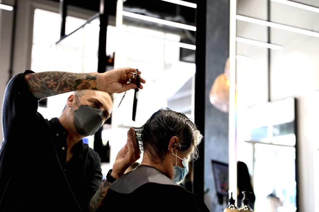 Hair salons were back in action today in Auckland, with cuts getting underway at ASC Salon in Parnell.