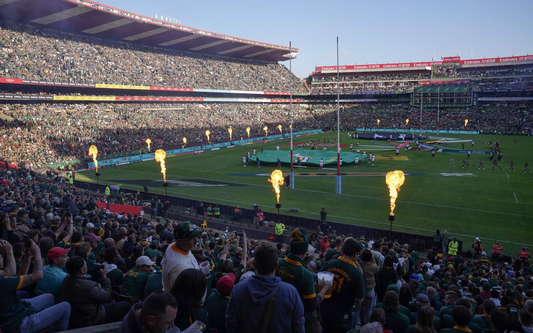 Pre match entertainment before All Blacks v South Africa Lipovitan-D Rugby Championship, Emirates Airline Park, Johannesburg.