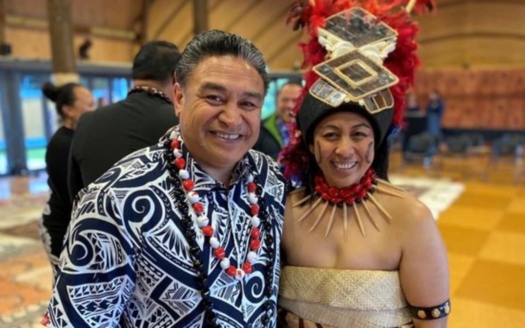 Saveatama Eroni Clarke with Vania Wolfgramm who was part of the Ava Usu ceremony celebrating the new role.