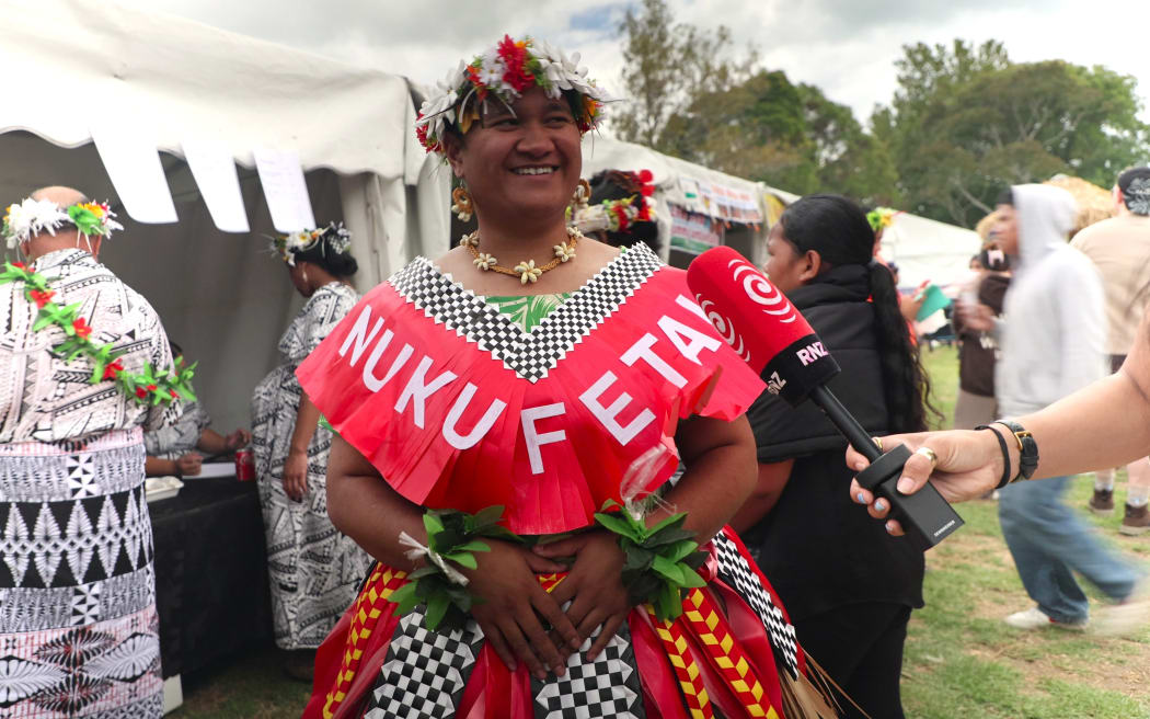Tuvalu stage performer at Pasifika Festival