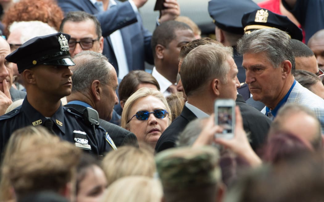 Democratic presidential nominee former Secretary of State Hillary Clinton at the September 11 Commemoration Ceremony in New York City.