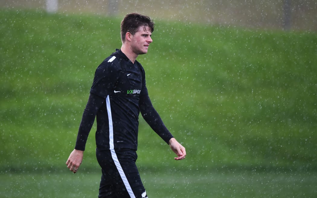 Alex Rufer at All Whites training.