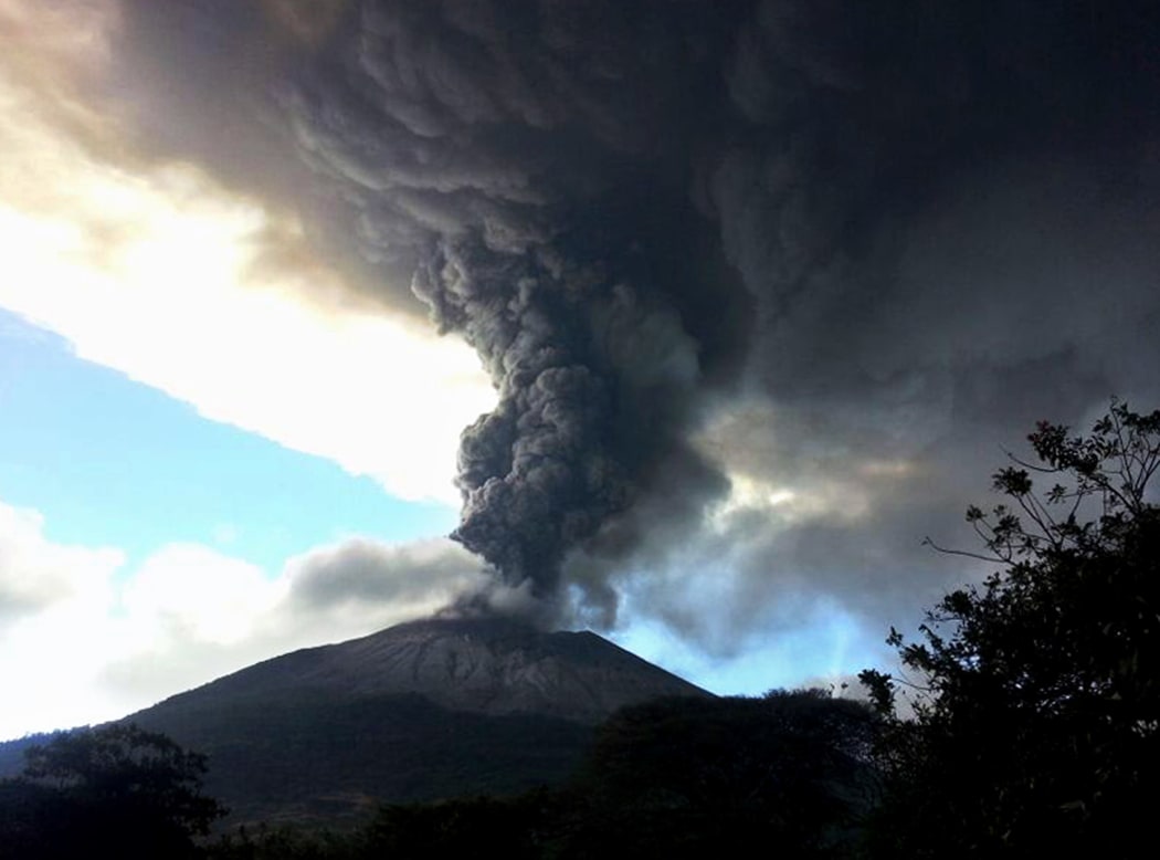 The Chaparrastique volcano on Sunday.