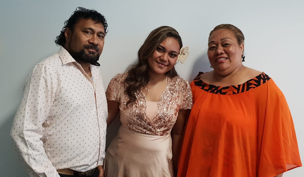 Silika and her parents Timoteo and Leasi Isaia.