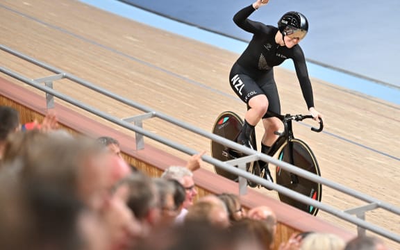 New Zealand track cyclist Rebecca Petch won gold with the women's team sprint on Saturday 30 July 2022.