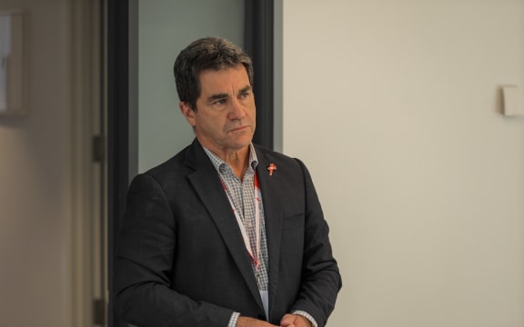 Tama Potaka housing announcement at Wellington City Mission on 13 November 2024. Murray Edridge - Wellington City Missioner pictured.