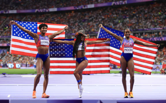 USA dominated the women's long jump podium at the 2024 Paris Olympics.