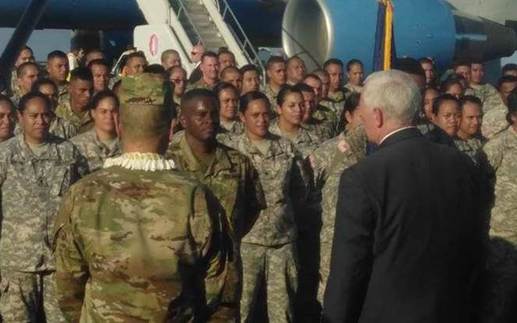 Vice-President Pence inspects reservists