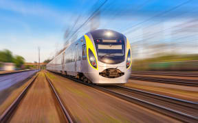 A modern high-speed rapid rail service against a blue sky (file photo)