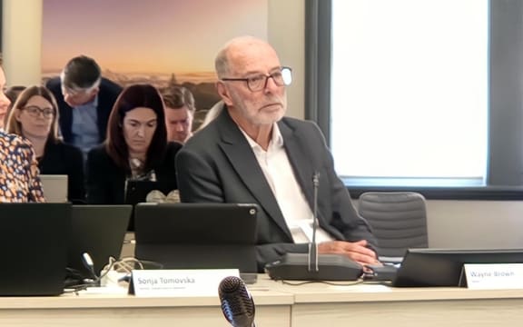 Auckland Mayor Wayne Brown at a meeting with councillors on 6 December, 2023.