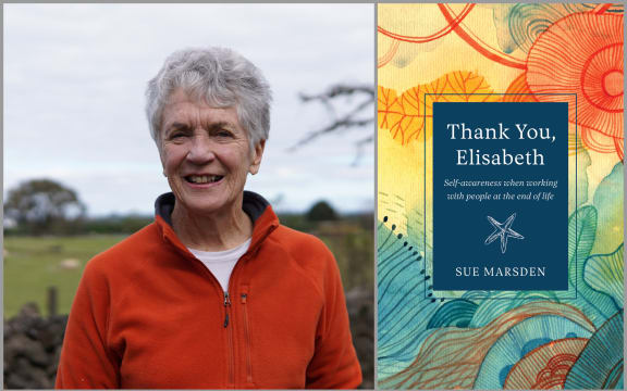 Portrait of Sue Marsden, plus book cover