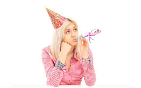 Sad woman at party