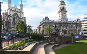 Town House St Paul's Cathedral Robert Burns Sculpture Dunedin New Zealand