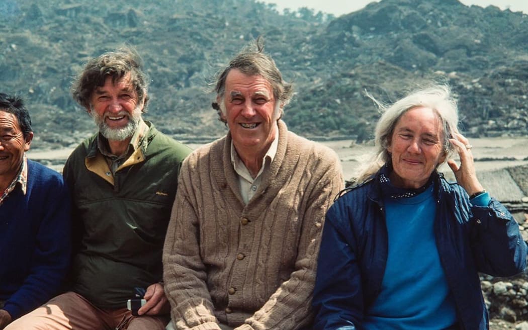 Lady June Hillary with her husband Sir Edmund Hillary.