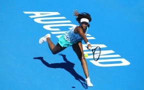 Venus Williams playing during the 2015 ASB Classic