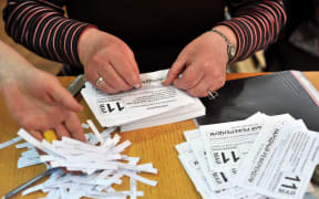 Ballot papers for the referendum in Donetsk.