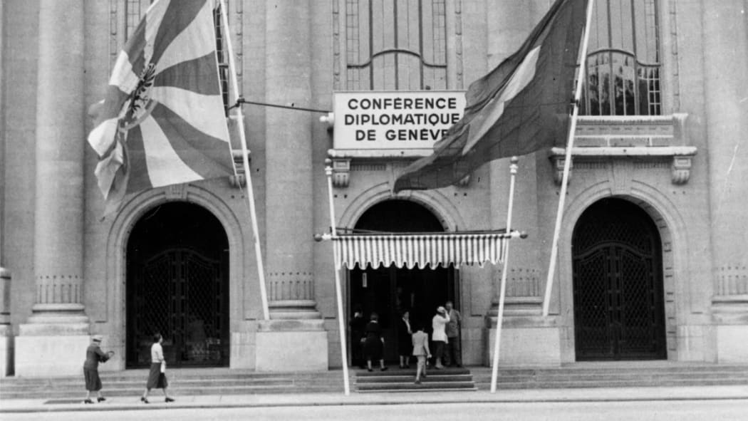 The diplomatic conference for the revision of the Geneva Conventions held in Switzerland (taken on 12 August 1949). Photo copyright: ICRC Archives/J. Cadoux