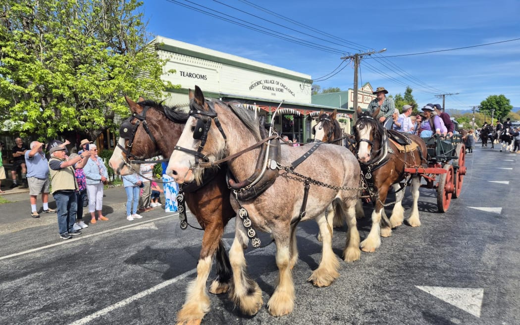 The village of Ongaonga celebrated its 150th Jubilee with a parade, markets, singing, dancing, and even a golf tournament