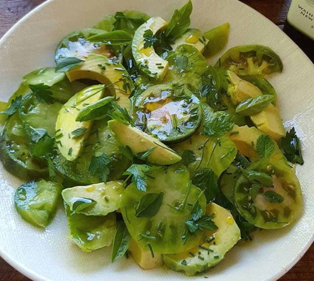 Green Tomato and Avocado salad