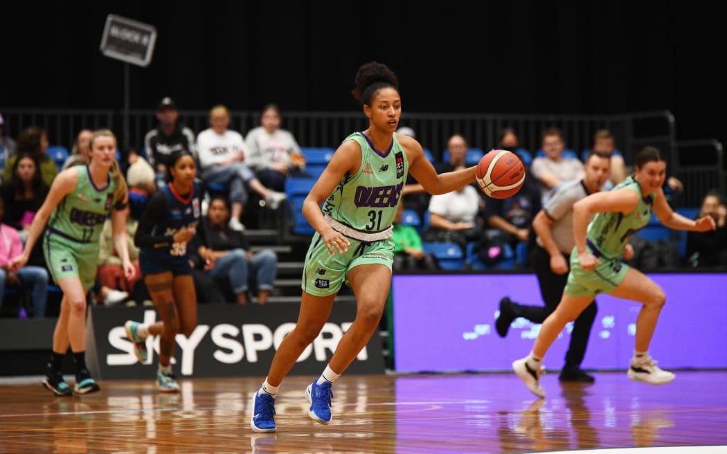 Tokomanawa Queens' American guard Jamie Nared during the 2022 Tauihi Basketball Aotearoa Grand Final