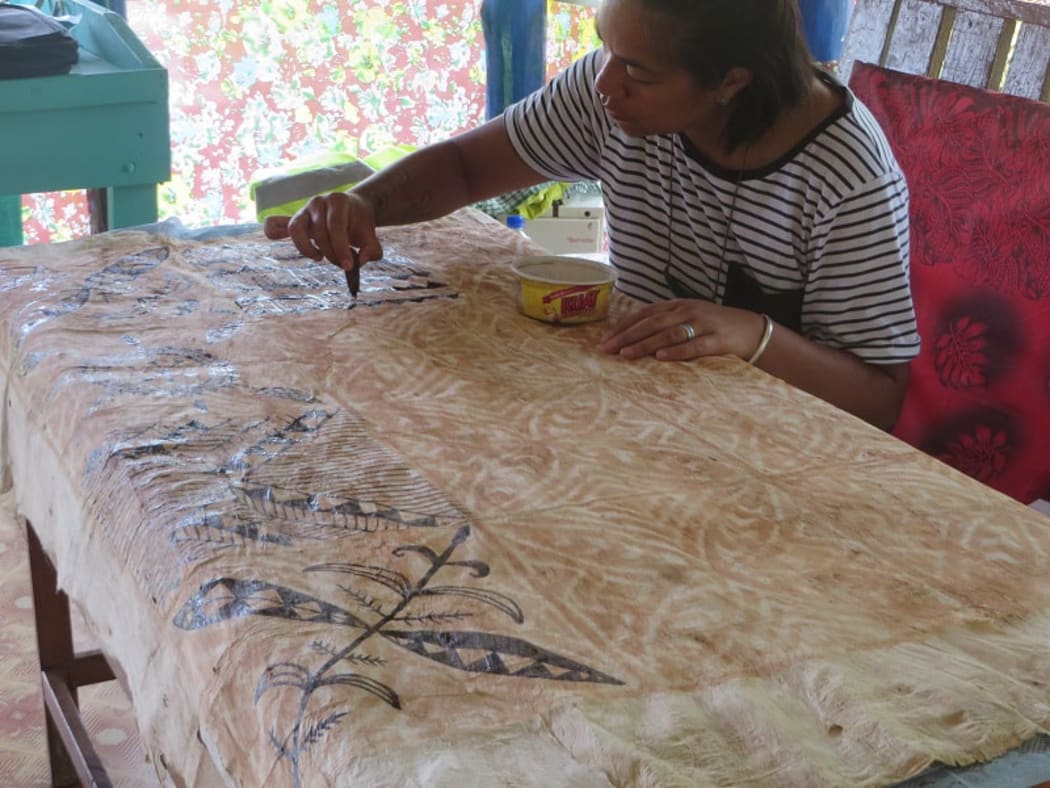 Niuean artist Cora-Allan Wickliffe is pursuing the art of Hiapo or barkcloth painting.