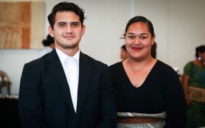 2018 Youth MPs Hans Jensen (left) and Kilisitina Moala (right) at a workshop with New Zealand MPs in Tonga.