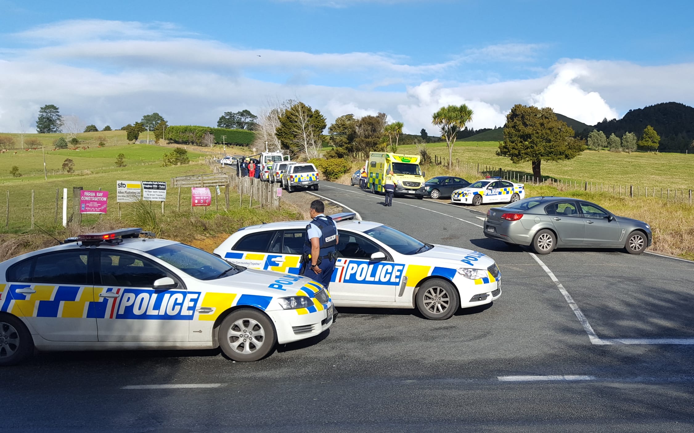 The scene at the Whareora end of police cordon