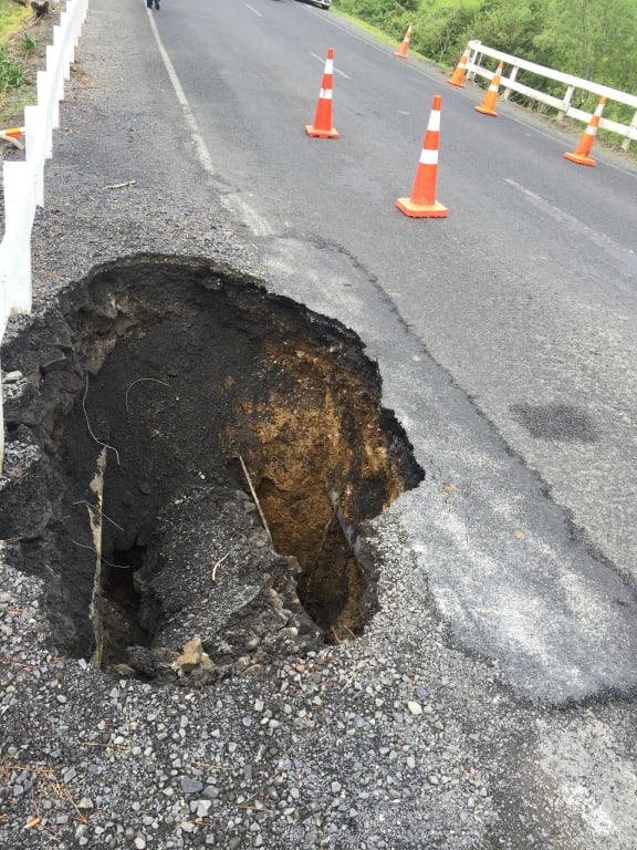 The 2x2m hole on Kingseat Road.