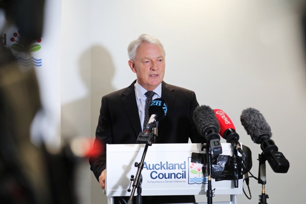 Auckland Mayor Phil Goff talking about the Ports of Auckland safety review.