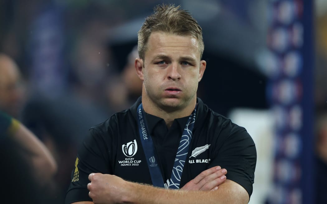 All Blacks captain Sam Cane looks on dejected after the match Rugby World Cup final loss to South Africa.