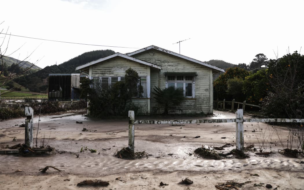 Weather flood damage just outside Riwaka.
