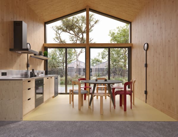 The build cost includes a functional kitchen with appliances as well as flooring, lighting and carpets.