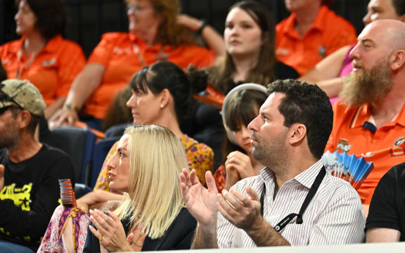 CAIRNS, AUSTRALIA - OCTOBER 19: Illawarra Hawks owner Jared Novelly is seen in the crowd during the round five NBL match between Cairns Taipans and Illawarra Hawks at Cairns Convention Centre, on October 19, 2024, in Cairns, Australia. (Photo by Emily Barker/Getty Images)