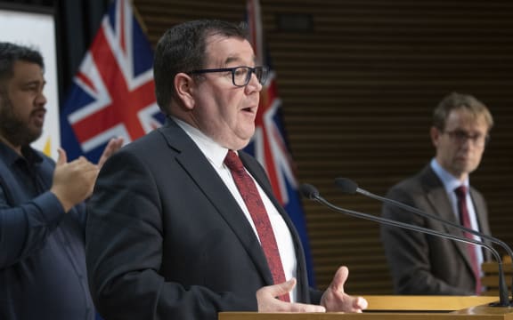 POOL -  Deputy Prime Minister Grant Robertson during the Covid-19 response and vaccine update with Director General of Health Dr Ashley Bloomfield at Parliament, Wellington.  24 August, 2021  NZ Herald photograph by Mark Mitchell
