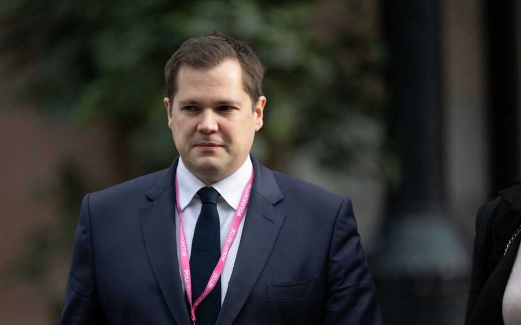 Robert Jenrick MP on the final day of the Conservative Party Conference at Manchester Central Convention Complex, Manchester on Wednesday 4th October 2023. (Photo by Pat Scaasi/MI News/NurPhoto) (Photo by MI News / NurPhoto / NurPhoto via AFP)